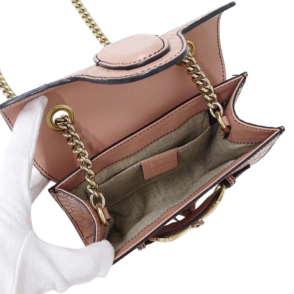 GUCCI Pink Leather Horsebit Shoulder Bag - Picture 5 of 14